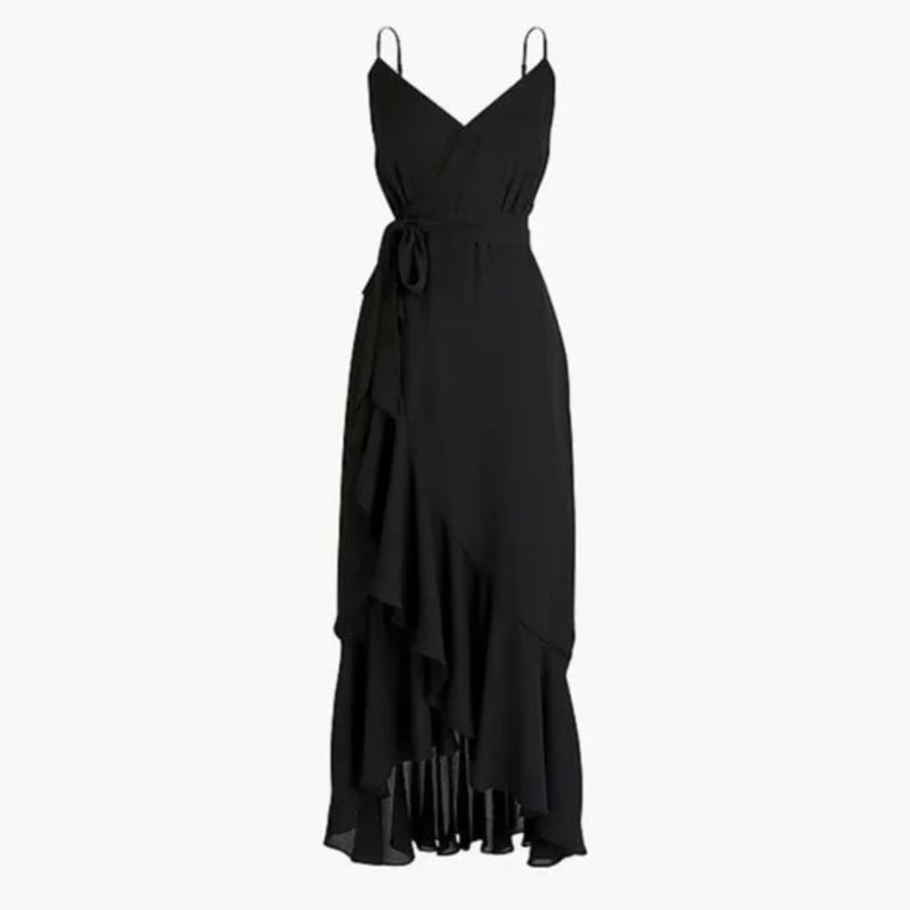 J. Crew Ruffle Faux Wrap Midi Dress EUC worn twice!